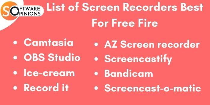 List Of Screen recorders Best For Free Fire
